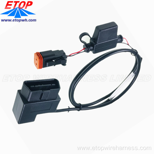 90 Degree J1962 OBD with Fuse Holder Cable